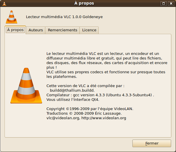 Installation de VLC 1.0.0 sous Ubuntu