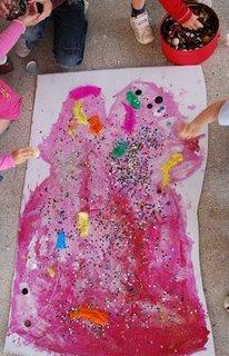 troisième jour de peinture avec les enfants du centre de loisirs