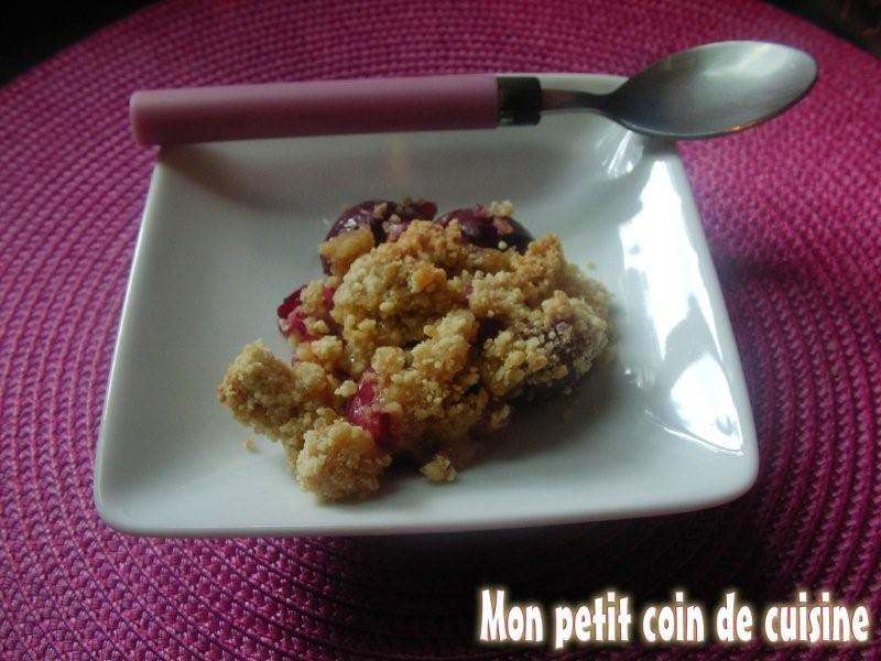 Crumble de cerises sans gluten et sans lait