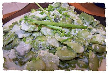 Fèves à la crème d'ail.