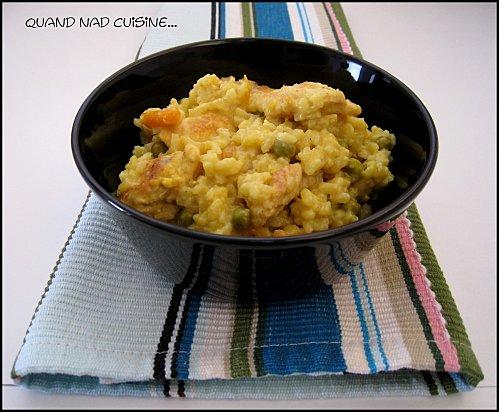 Risotto de poulet au curry