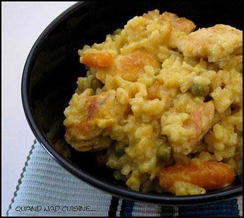 Risotto de poulet au curry