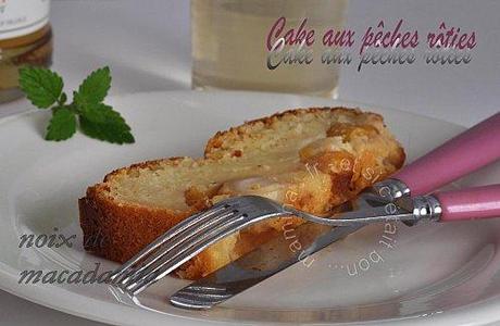 MOELLEUX CHOCOLAT BLANC, PÊCHES RÔTIES, NOIX DE MACADAMIA sans beurre