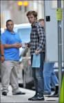 Robert Pattinson sur le set de Remember Me