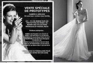 Vente spéciales de prototypes Pronovias (de robes de mariée bien sur!)