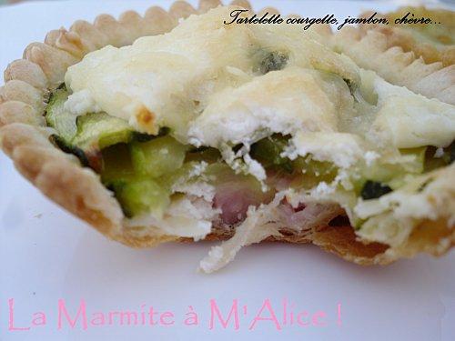 Tartelettes courgette, jambon, et chèvre ou camembert