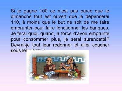 Et le dimanche tu travailleras ...