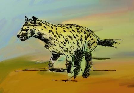 Hyène qui court