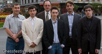 Les six participants du tournoi de grands maîtres d'échecs © site officiel 