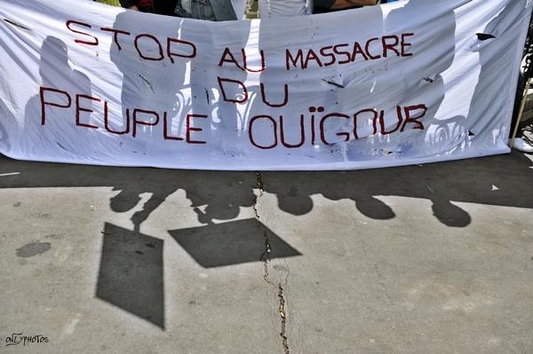 Manifestation d'Ouïgours à Paris contre 