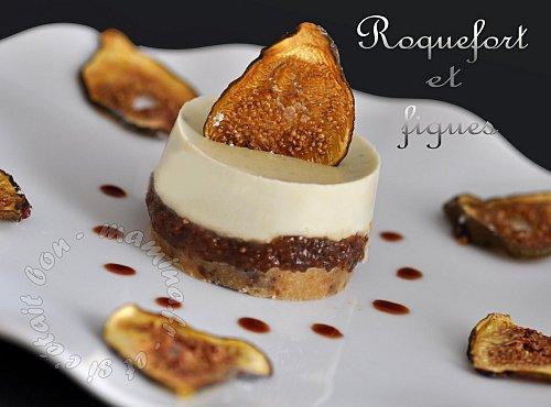 PANNA COTTA AU ROQUEFORT, COMPOTEE DE FIGUES AU PORTO ET TUILE SECHEE