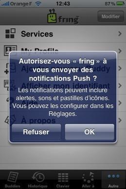 fring, nouvelle version avec les notifications fring, nouvelle version avec les notifications
