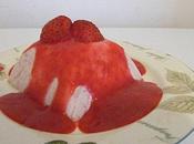 Bavarois fraises coulis framboises