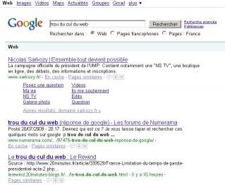 Sarkozy : Trou du cul du web !!!