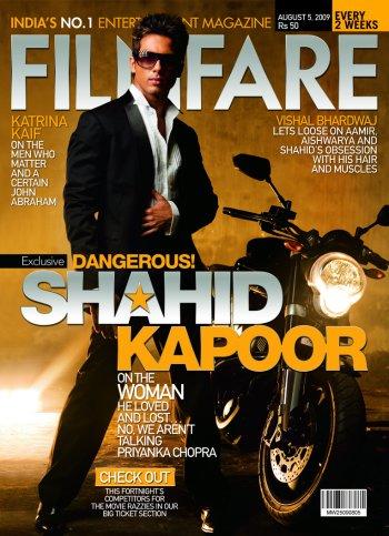 Shahid Kapoor en couverture du magazine Filmfare.
