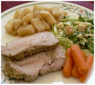 Rôti de porc et patates jaunes