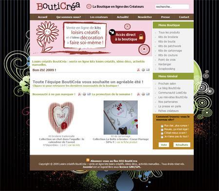 Nouveau site portail BoutiCrea