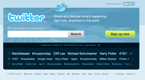 twitter page accueil 1 Twitter.com nouvelle page d’accueil = nouvelle destination de recherche