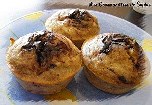 Muffins banane marbrés chocolat