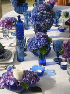 décoration-de-table-hortensia