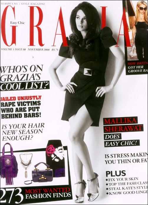 Quand Mallika Sherawat fait la couverture de GRAZIA Magazine