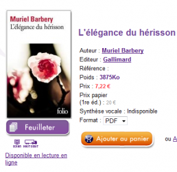 Gallimard sort l'Elégance du hérisson en ebook... chez Hachette