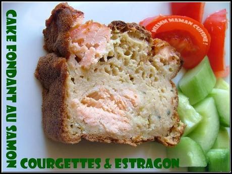 Cake fondant au saumon, courgettes & estragon