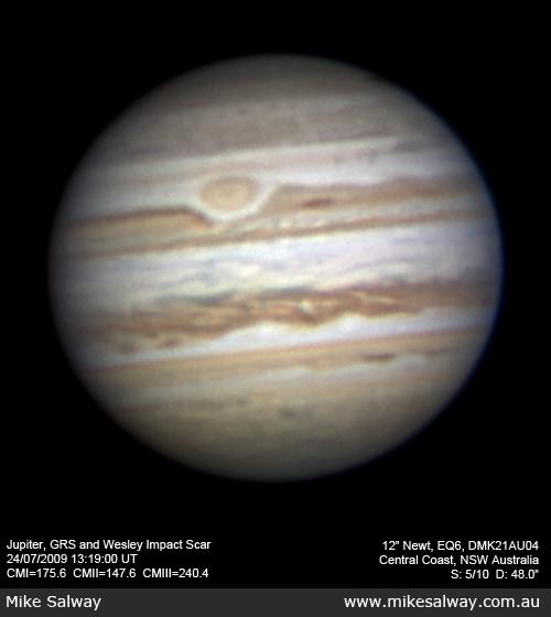 Jupiter, Grande Tache rouge et l’impact de Wesley