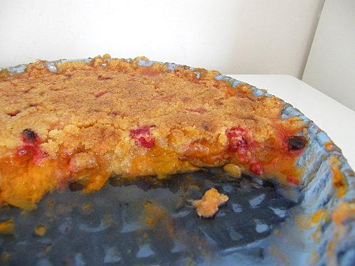 Crumble abricots - groseilles