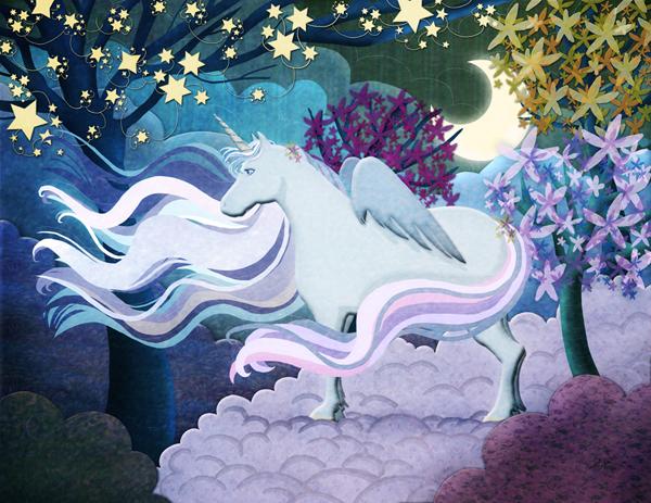 Illustration Jeunesse : Rêverie de Licorne