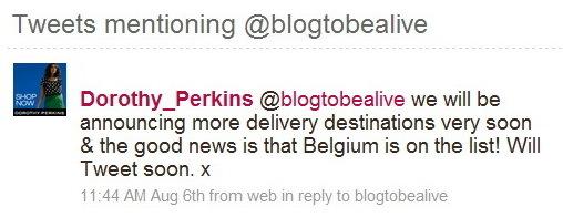 Dorothy Perkins bientôt en Belgique!