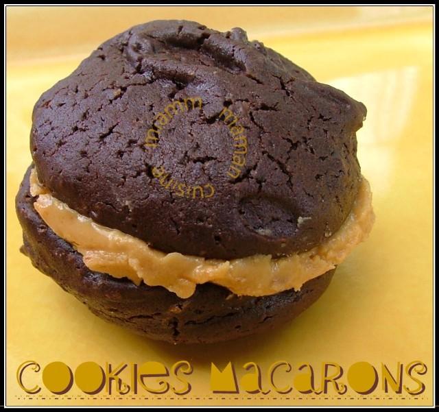 Cookies macarons au chocolat noir & beurre de cacahuètes