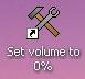 L’icône pour mettre le volume sonore de Windows à 0