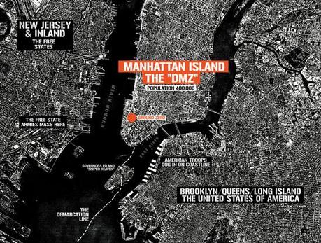 DMZ Une guerre civile entre les États-Unis d'Amérique et les États Libres fait rage, Manhattan est au centre du conflit