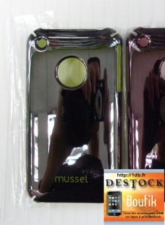 Coque arriere metal Prune Mussel pour Apple Iphone 3GS / 3G 