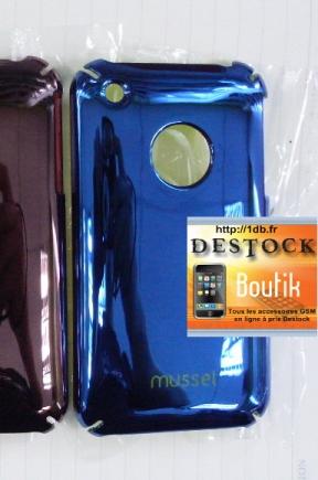 Coque arrière metal Bleu Mussel pour Apple Iphone 3GS / 3G 