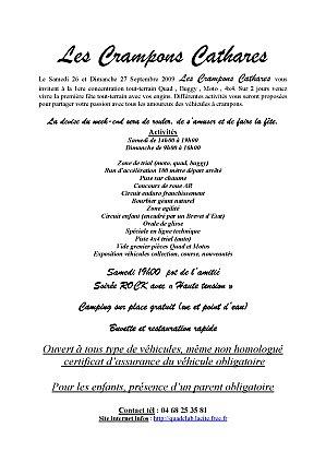 Inscription à la concentration TT des Crampons Cathares (11) le 19 et 20 septembre 2009