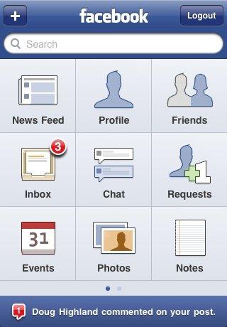 Facebook 3.0 plus de screenshots disponible