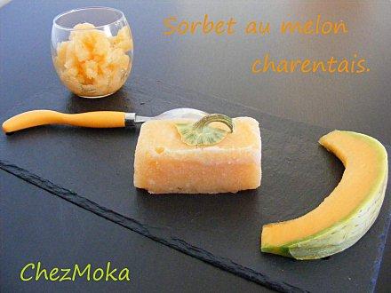 Sorbet au melon charentais très rafraîchissant.