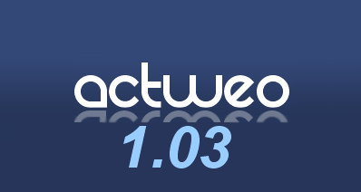 Actweo.com : Nouveautés et corrections pour la mise à jour 1.03