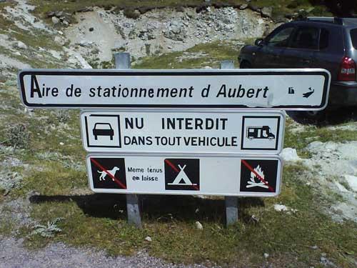 stationnement au lac d'Aubert