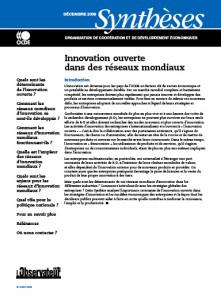 OCDE étudie l’Open Innovation dans les réseaux Mondiaux