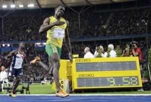 Usain Bolt record du monde du 100m masculin dimanche 16 août championnat du Monde d'Athlétisme à Berlin