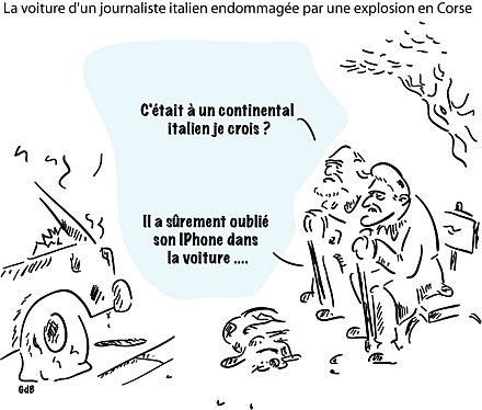 La voiture d'un journaliste italien endommagée par une explosion en Corse