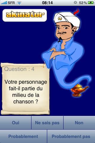 Akinator, le génie du web, sur iPhone!!