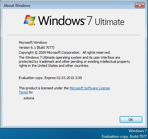 Windows 7 build 7077 : Fuites sur le P2P et Release Candidate ?