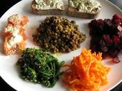 Roulés saumon fumé ricotta, tartines crudités