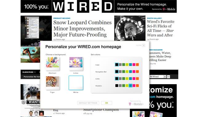 Wired : habillage de page évènementiel personnalisable