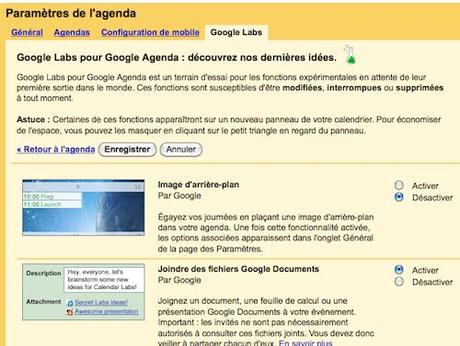 google agenda labs Google Agenda: ajoutez les anniversaires de vos contacts et la fonction Labs accessible en version française