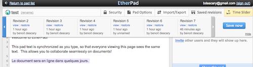 etherpas 1 EtherPad: visionnez un texte comme si vous regardiez une vidéo